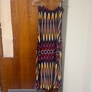 Multicolor Strapless Maxi skirt